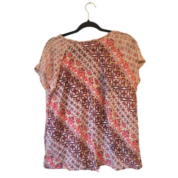 Sundance 100% Linen Floral Boho Front Slit Blouse - Picture 2 of 5